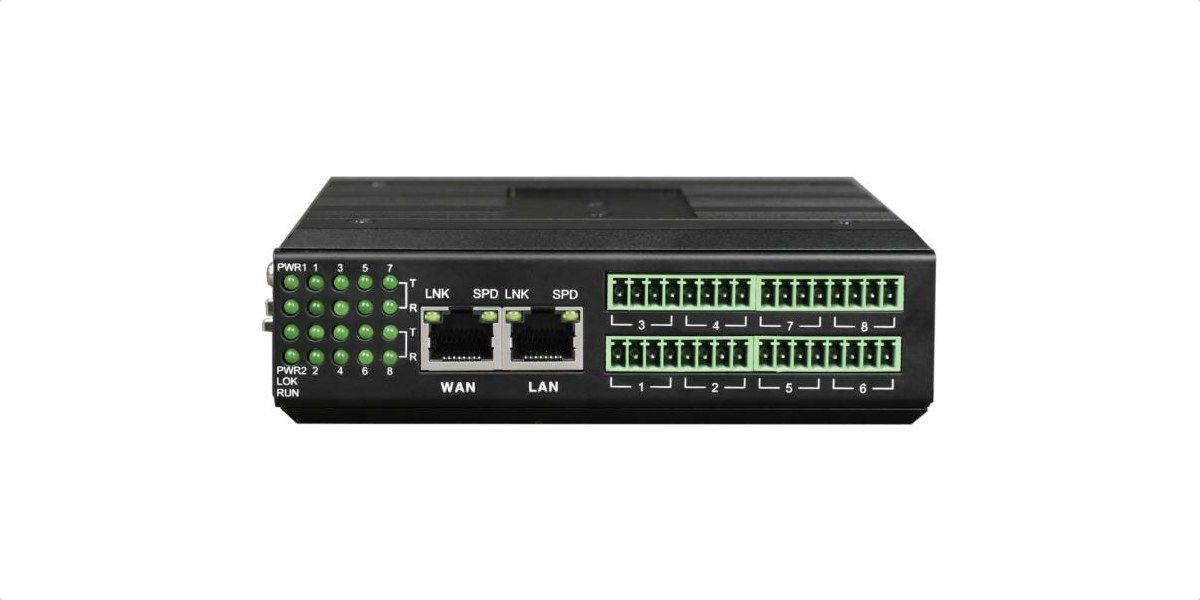 Serial server công nghiệp Inmidas MRL008, mặt cổng kết nối