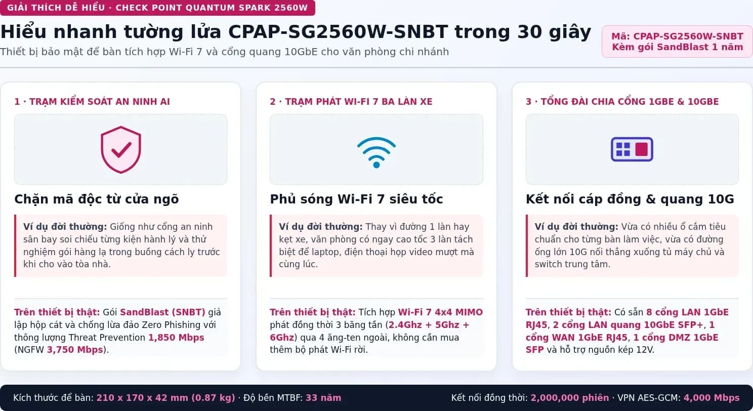 Hiểu nhanh Check Point CPAP-SG2560W-SNBT bằng hình