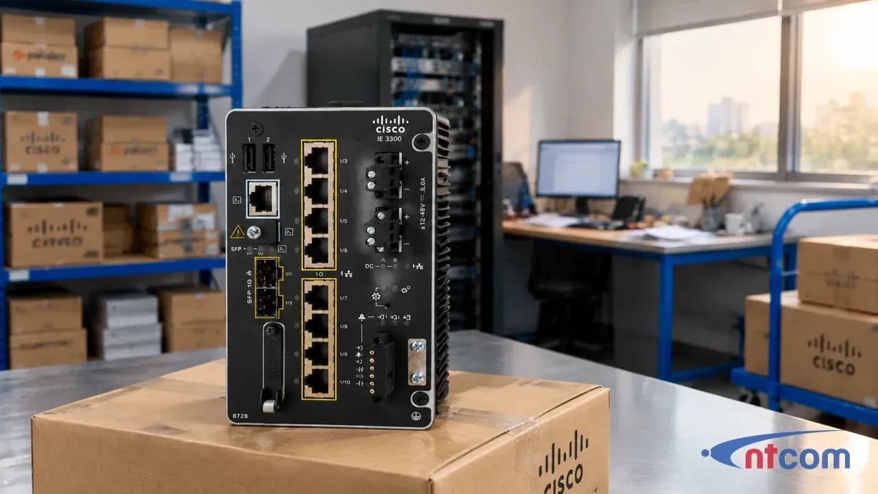 Cisco IE-3300-8P2S-A tại văn phòng NTCOM (ảnh minh hoạ)