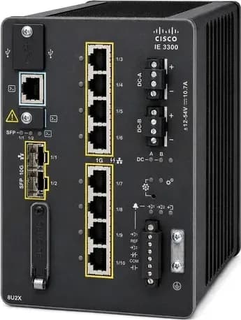 Cisco IE-3300-8U2X-A switch công nghiệp DIN-rail 10 cổng 4PPoE 480W Network Advantage