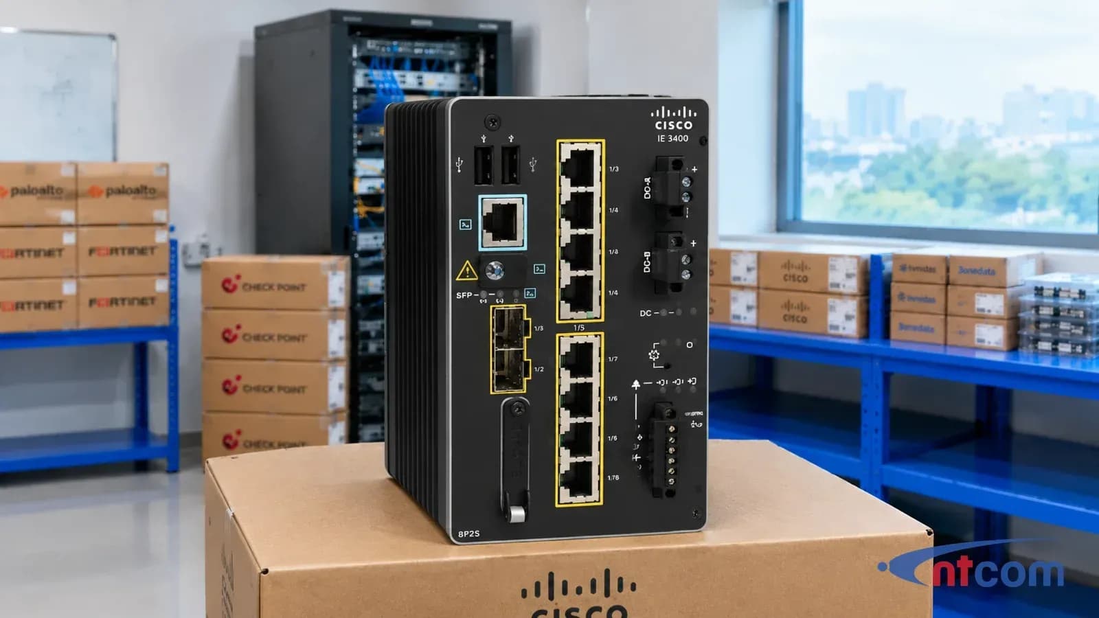 Cisco IE-3400-8P2S-A tại văn phòng NTCOM (ảnh minh hoạ)