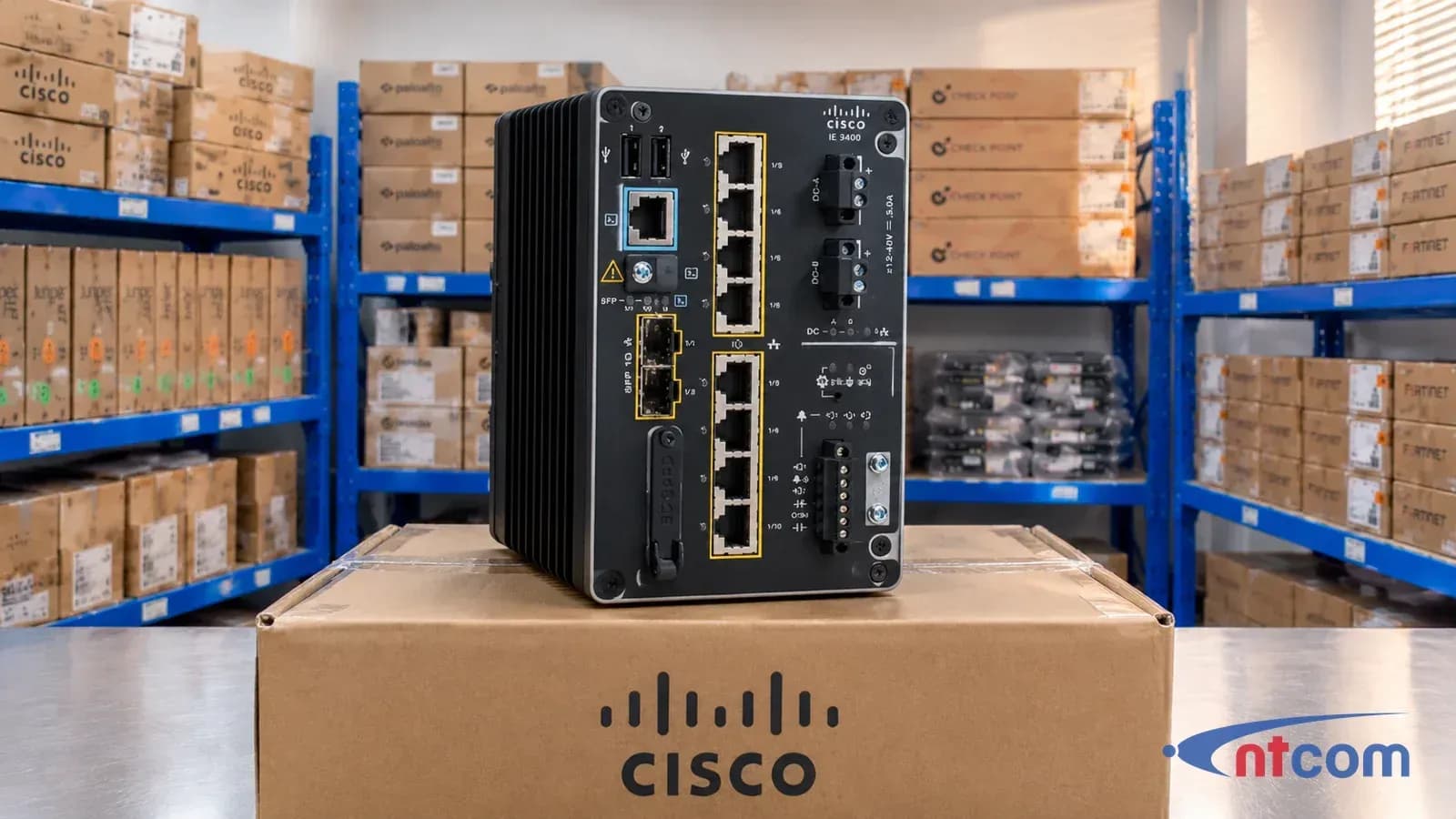 Cisco IE-3400-8T2S-A tại văn phòng NTCOM (ảnh minh hoạ)