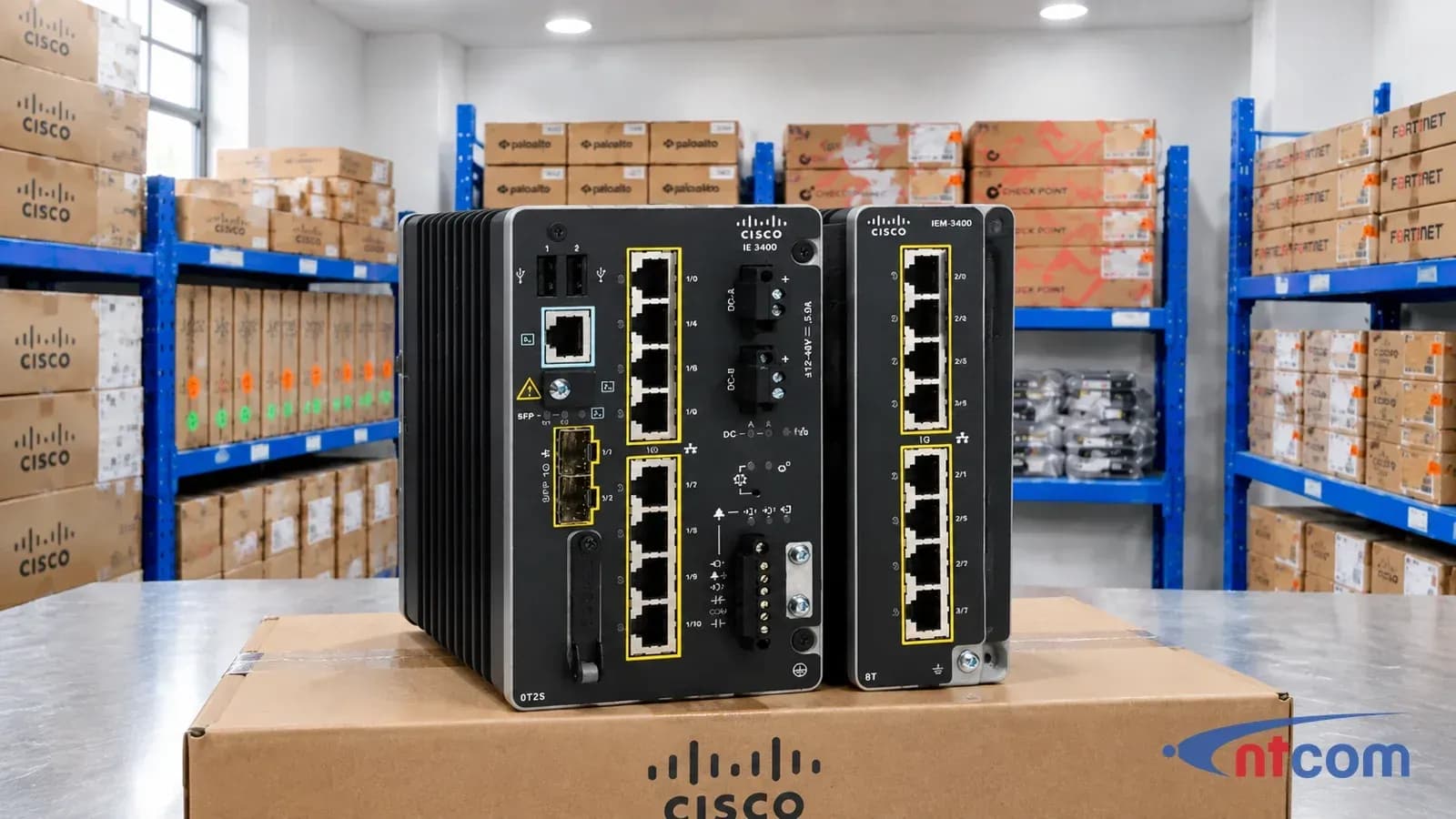 Cisco Catalyst IE-3400-8T2S-E tại văn phòng NTCOM (ảnh minh hoạ)