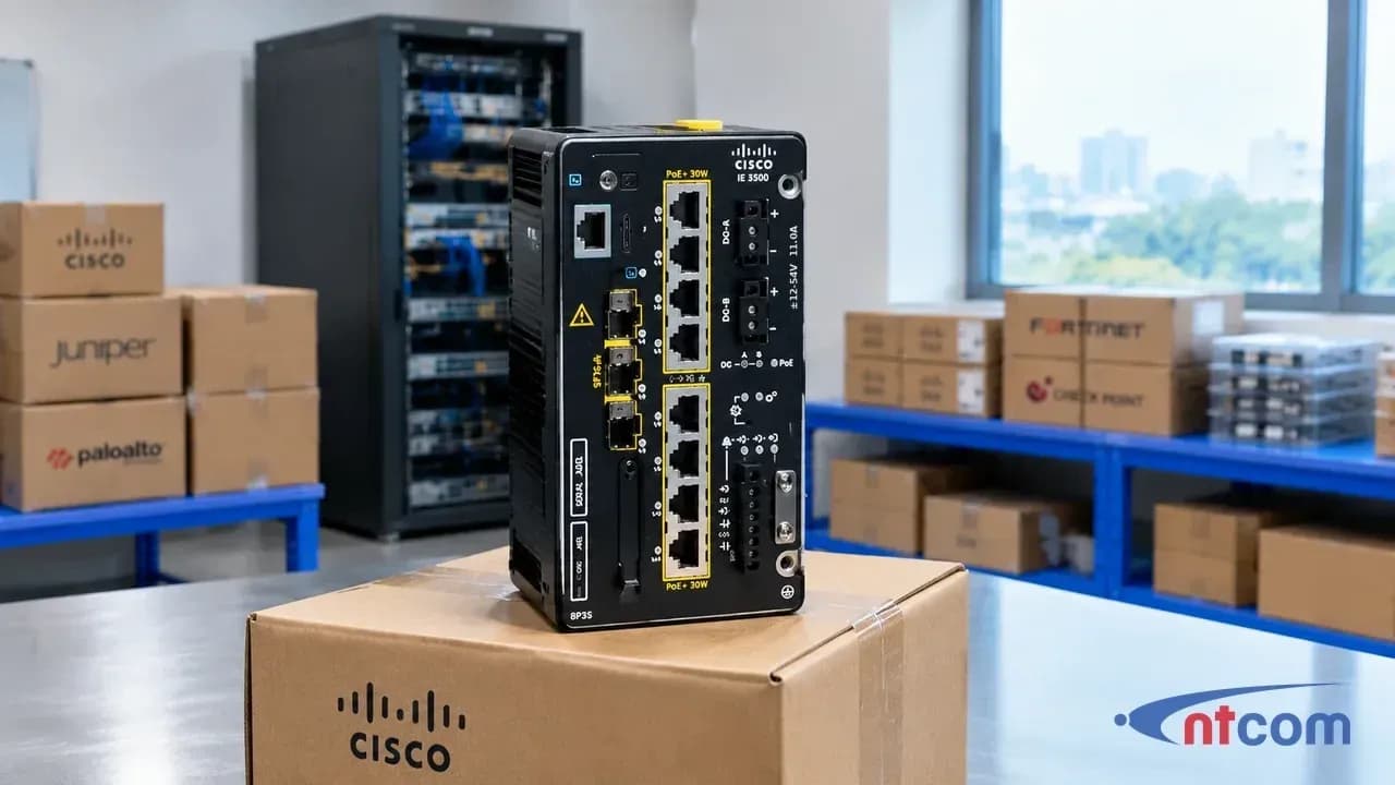 Cisco IE-3500-8P3S-E tại văn phòng NTCOM, góc chụp thứ 2 (ảnh minh hoạ)