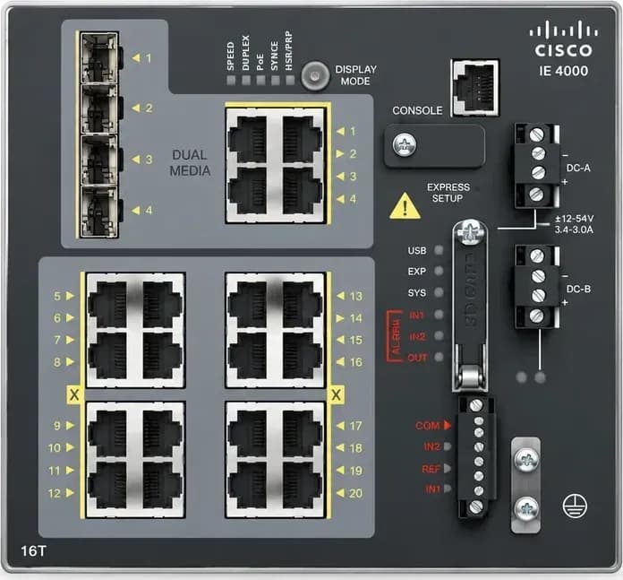 Hình vector mặt trước Cisco IE-4000-16T4G-E (ảnh minh hoạ)