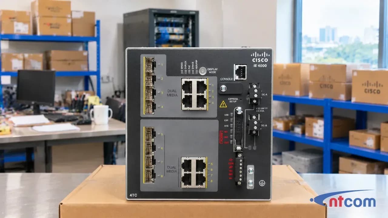 Cisco IE-4000-4TC4G-E tại văn phòng NTCOM, góc chụp thứ 2 (ảnh minh hoạ)