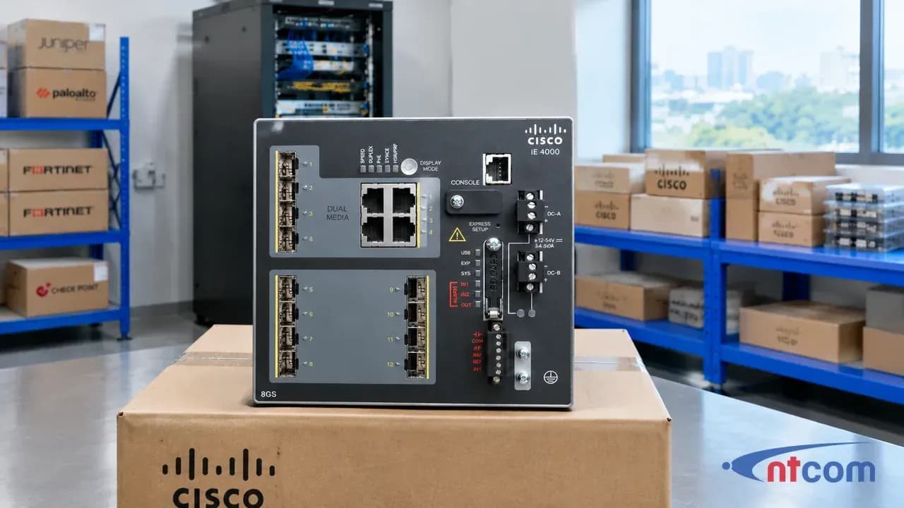 Cisco IE-4000-8GS4G-E tại phòng lab NTCOM (ảnh minh hoạ)