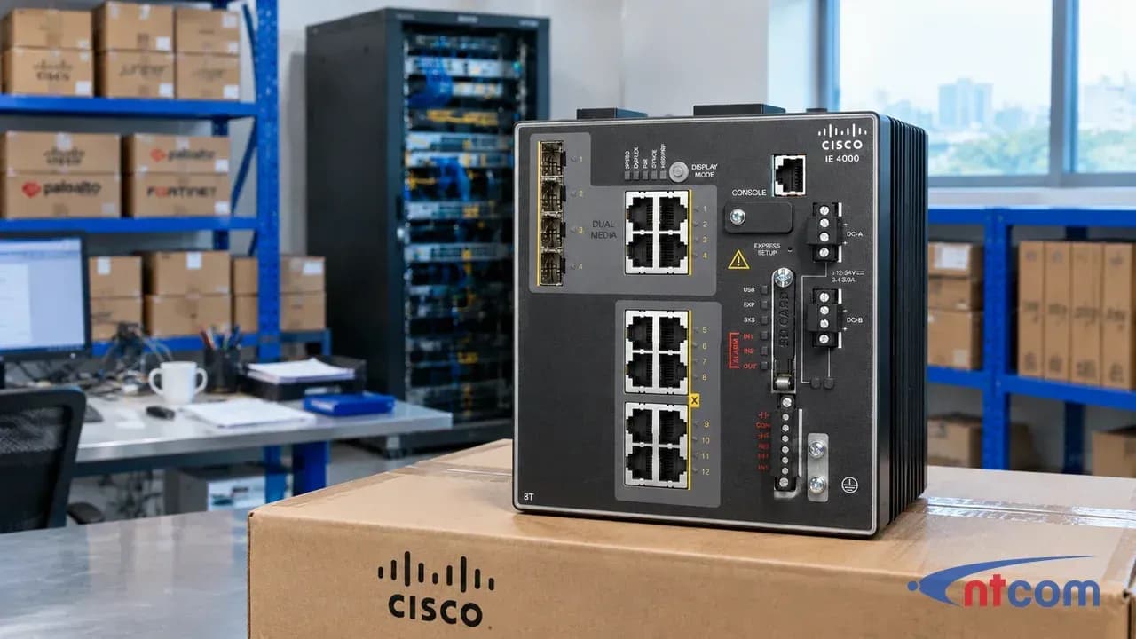 Cisco IE-4000-8T4G-E tại phòng lab NTCOM (ảnh minh hoạ)