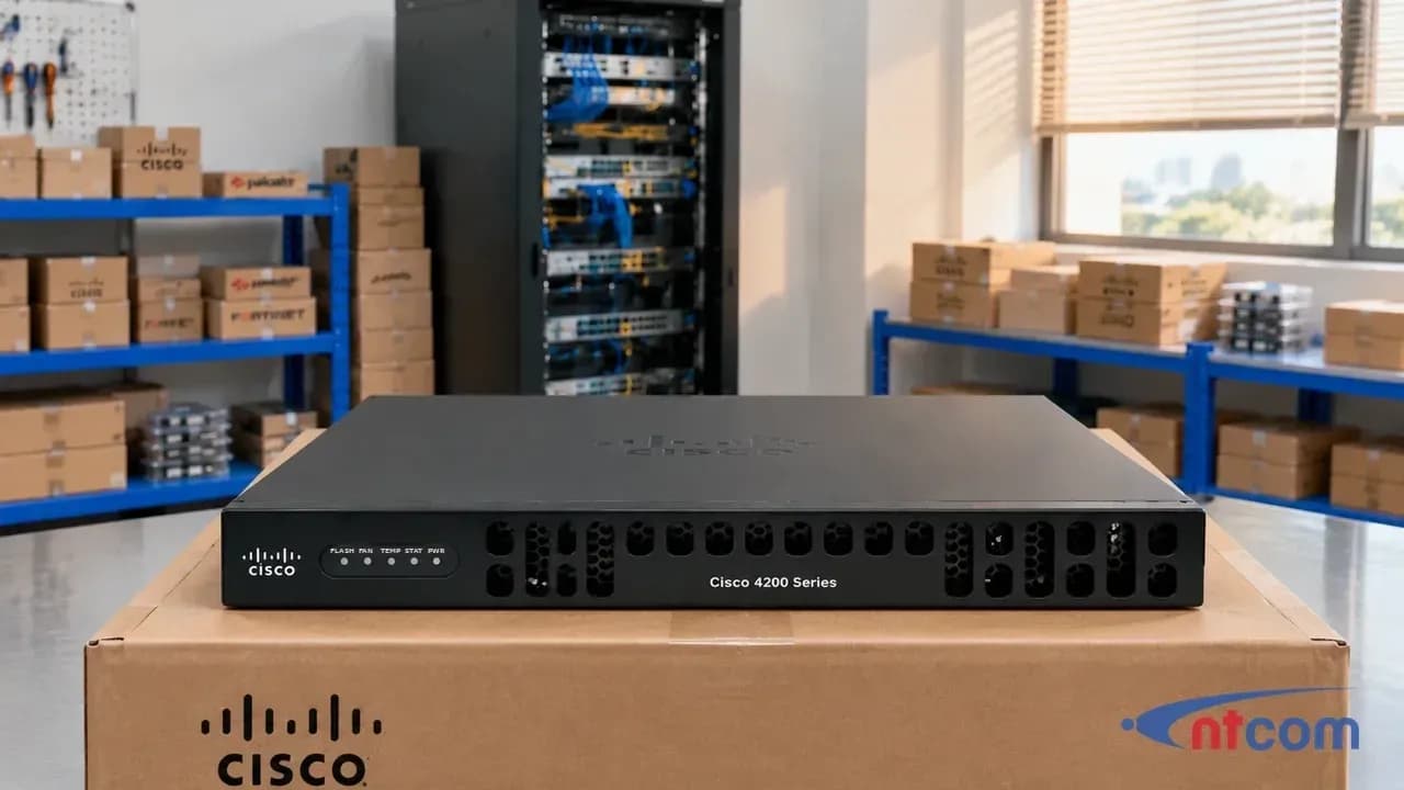 Cisco ISR4221/K9 tại văn phòng NTCOM, góc chụp thứ 2 (ảnh minh hoạ)