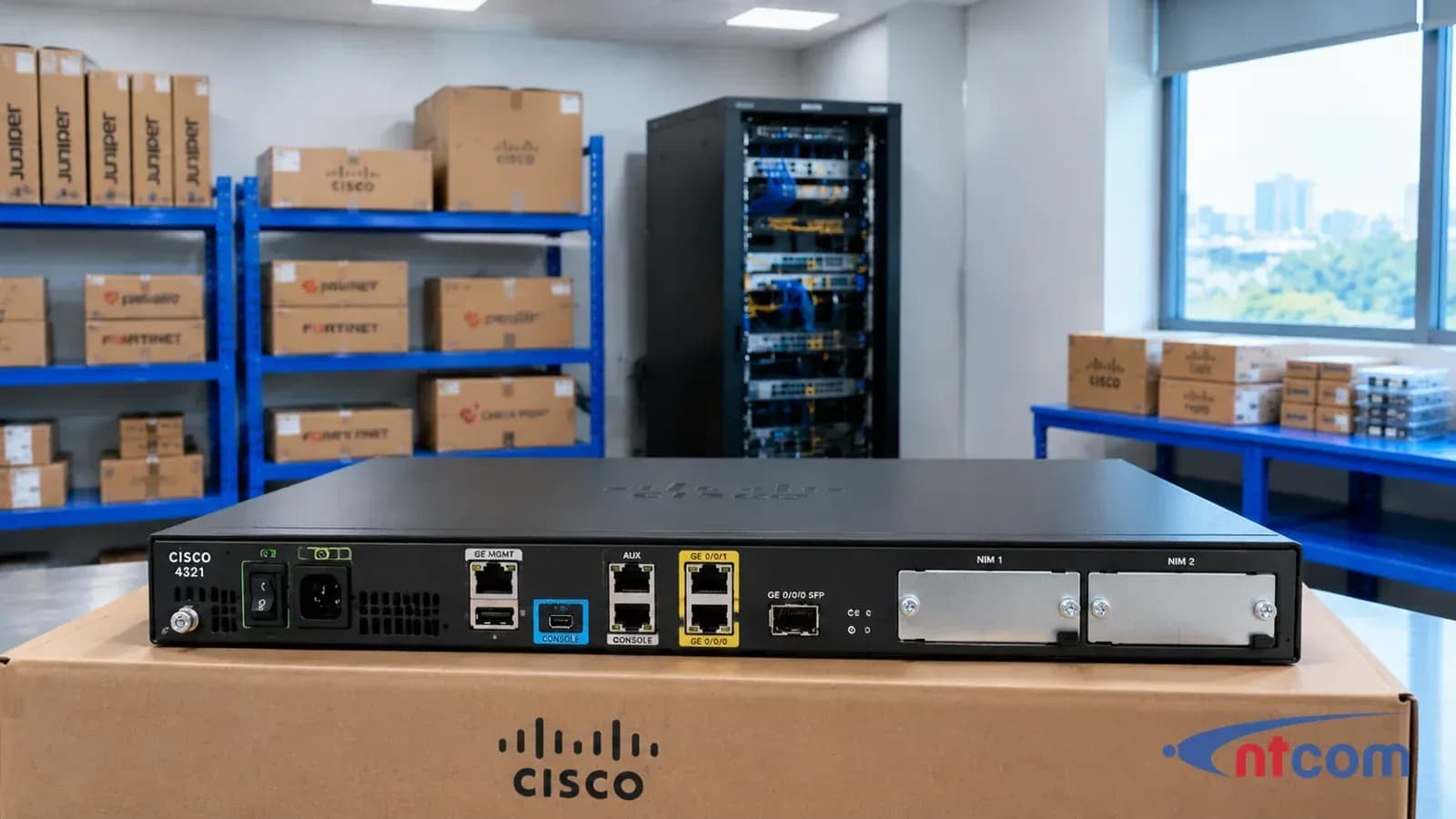 Cisco ISR4321/K9 tại văn phòng NTCOM, góc chụp thứ 2 (ảnh minh hoạ)