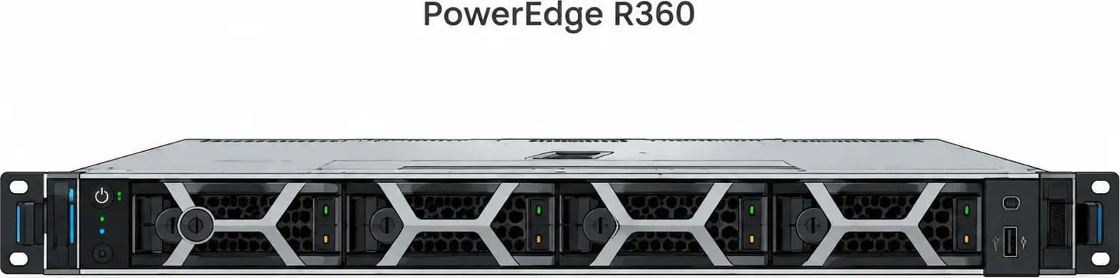 Hình vector mặt trước Dell PowerEdge R360 (ảnh minh hoạ)