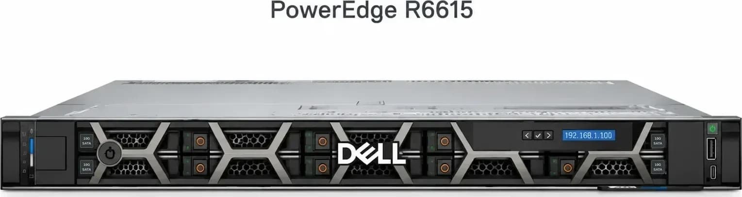 Hình vector mặt trước Dell PowerEdge R6615 (ảnh minh hoạ)