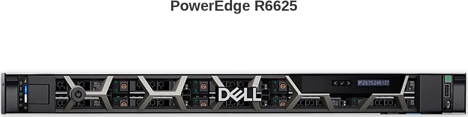 Hình vector mặt trước Dell Technologies PowerEdge R6625 (ảnh minh hoạ)