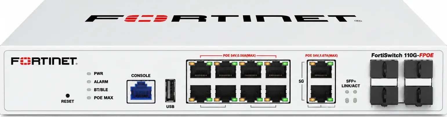 Hình vector mặt trước Fortinet FS-110G-FPOE (ảnh minh hoạ)