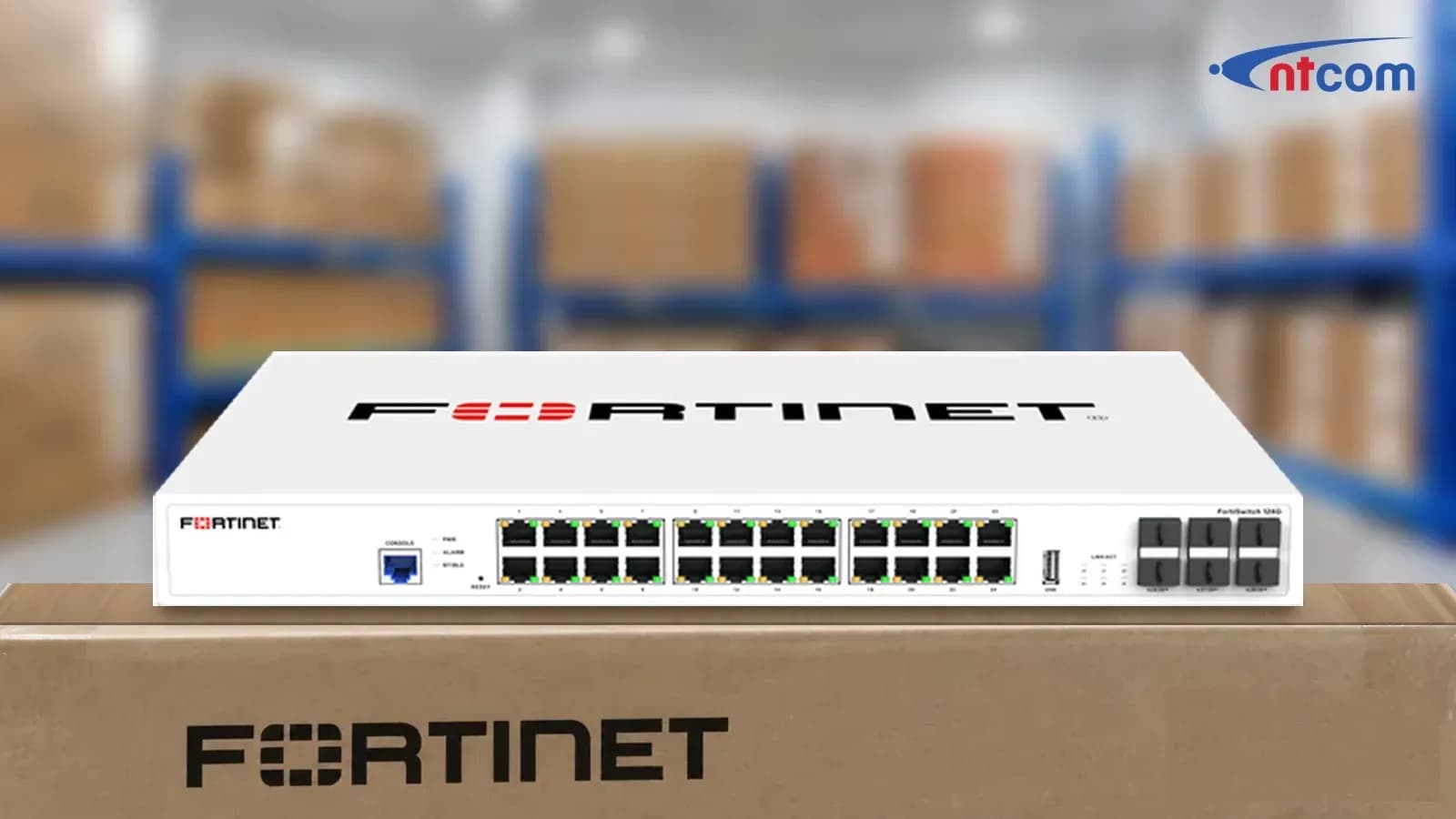 Fortinet FS-124G tại văn phòng NTCOM (ảnh minh hoạ)