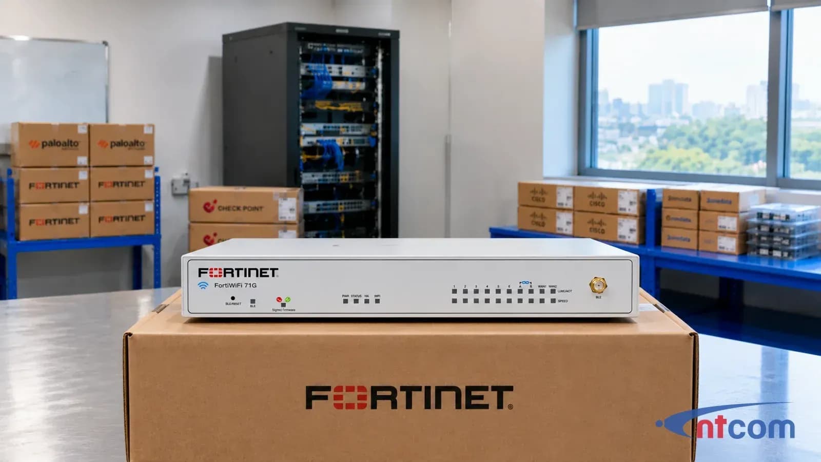 Fortinet FWF-71G tại văn phòng NTCOM (ảnh minh hoạ)
