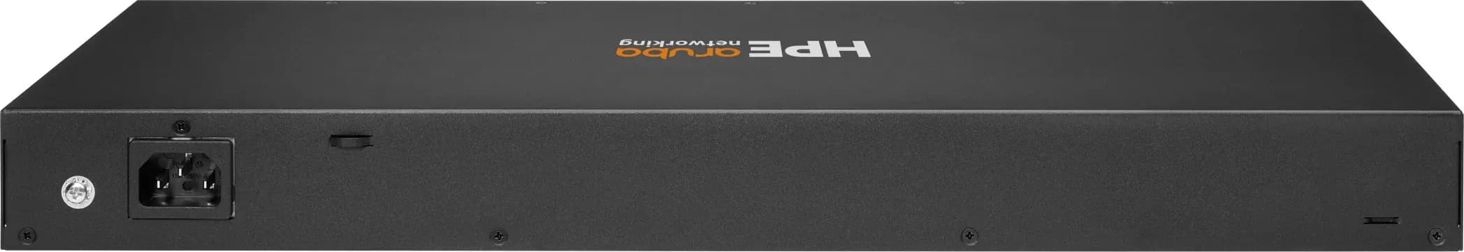 HPE JL678A mặt sau: nguồn AC, vít tiếp đất, khe khoá Kensington