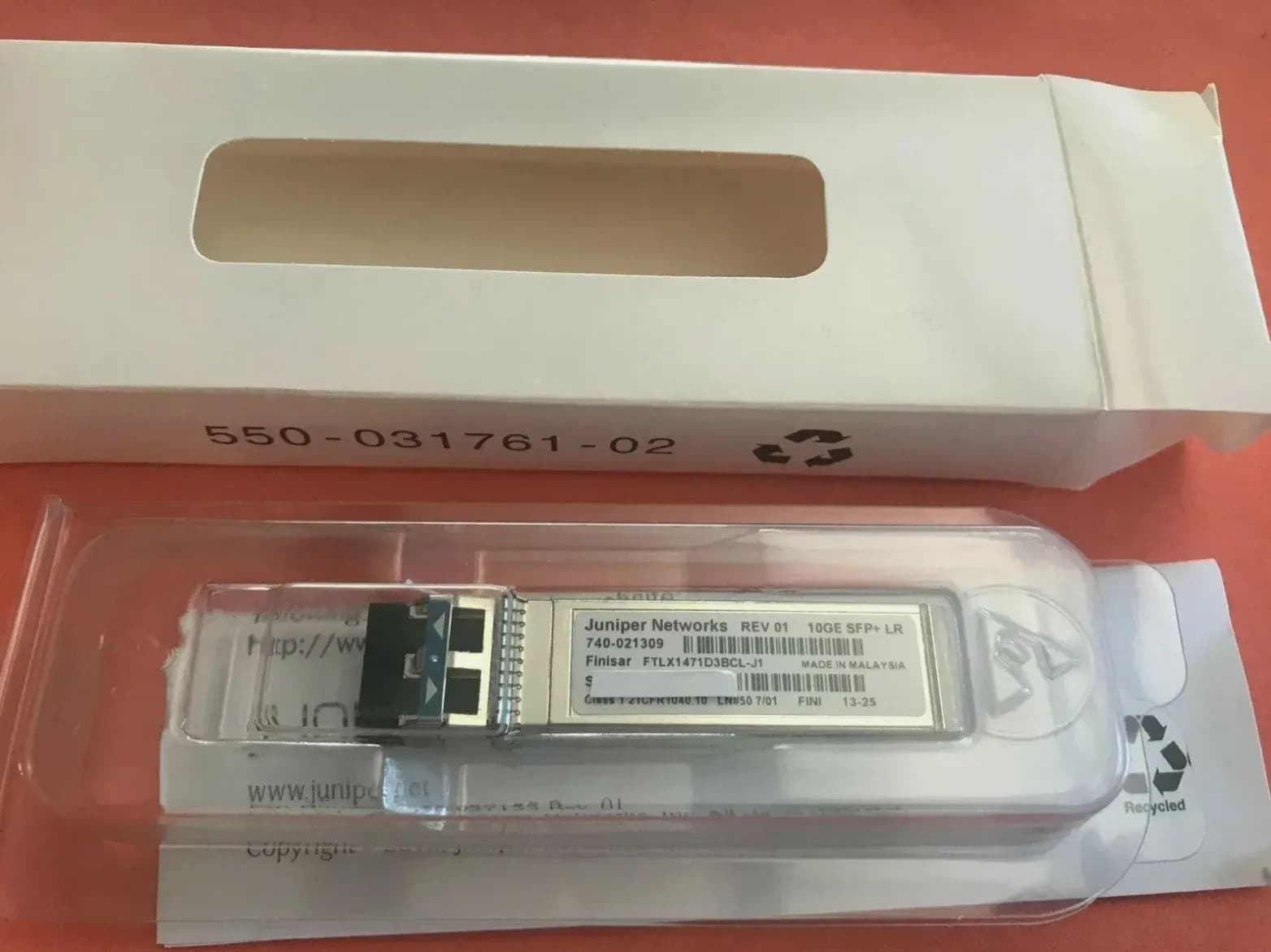 Juniper EX-SFP-10GE-LR trong vỉ nhựa và hộp 550-031761-02 (ảnh thật)
