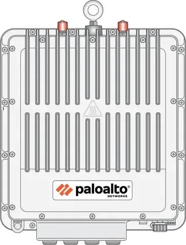 Palo Alto Networks PA-455R-5G mặt nắp lớn có cánh tản nhiệt, móc treo nâng và 2 đầu ăng-ten 5G