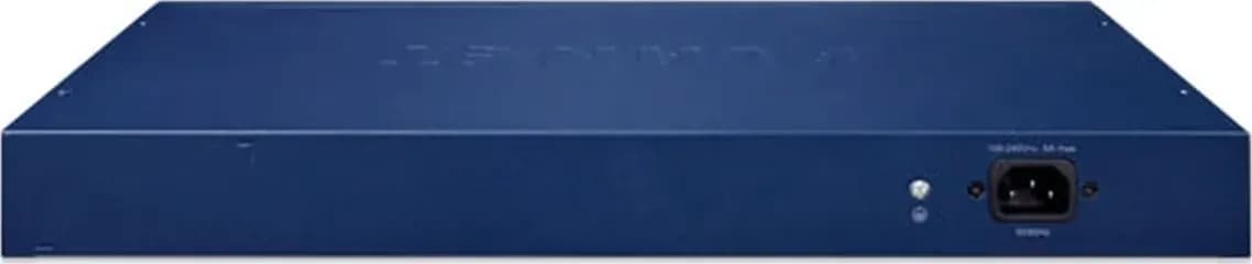 PLANET GS-6311-24HP4X mặt sau: 1 ngõ vào nguồn AC 100~240V 50/60Hz và vít tiếp địa (hình chính hãng)