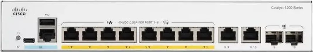 Cisco Catalyst C1200-8P-E-2G switch thông minh 8 cổng Gigabit PoE+ 67W, 2 uplink combo