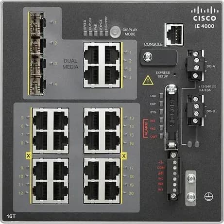 Cisco IE-4000-16T4G-E switch công nghiệp DIN-rail 16 cổng FE + 4 uplink combo GE (EoS)