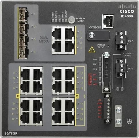 Cisco IE-4000-8GT8GP4G-E switch công nghiệp 8 PoE+, 8 GE đồng (EoS)