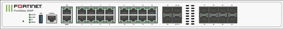 Fortinet FortiGate 200F (FG-200F) NGFW 1U 18 cổng GE, 4 SFP+, không ổ SSD