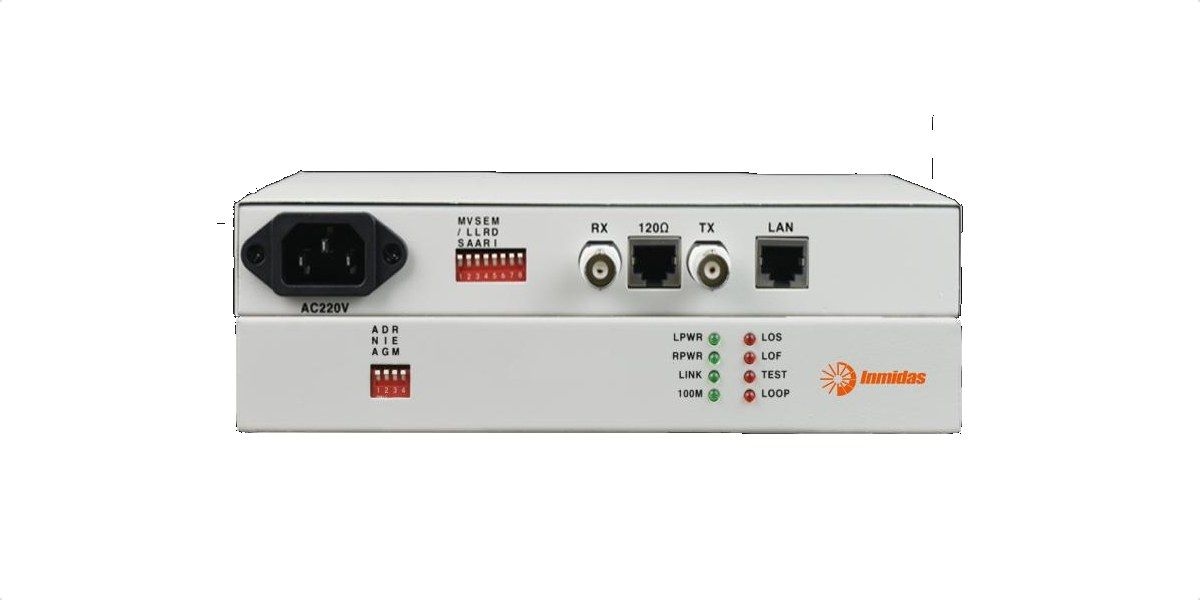 Bộ chuyển đổi E1-FE Inmidas MEL-E1, mặt trước và mặt sau