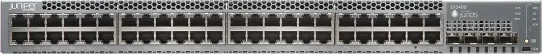 Juniper EX3400-48P switch Layer 3 48 cổng GbE PoE+ 4 SFP+ 2 QSFP+