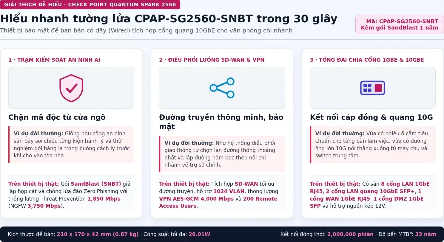Hiểu nhanh Check Point CPAP-SG2560-SNBT bằng hình