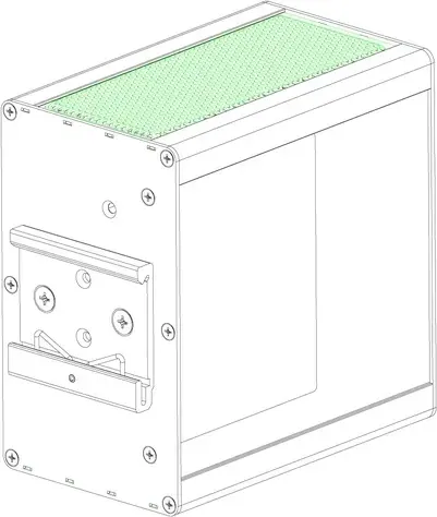 Cisco IE-3105-18T2C-E mặt sau: ngàm gài thanh ray DIN (hình chính hãng)