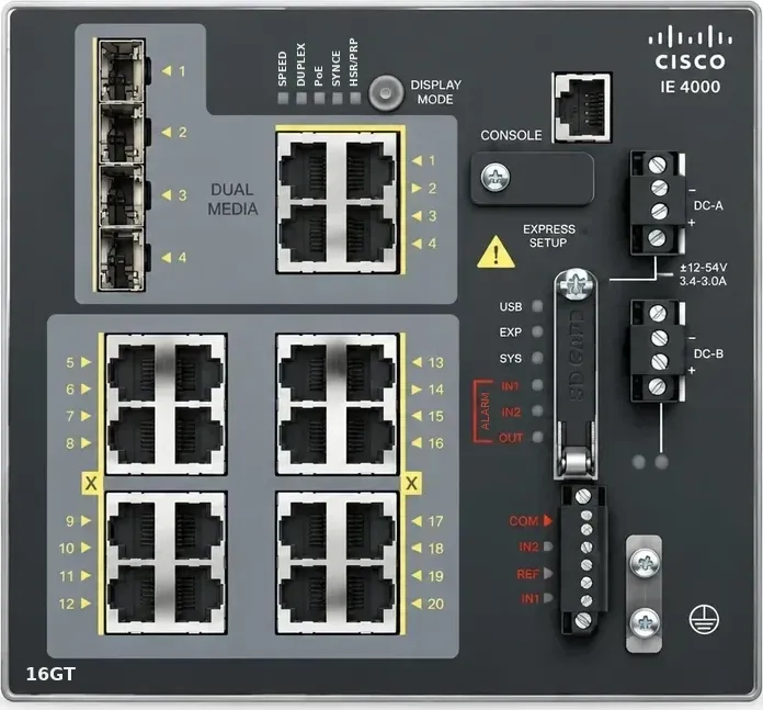 Hình vector mặt trước Cisco IE-4000-16GT4G-E (ảnh minh hoạ)
