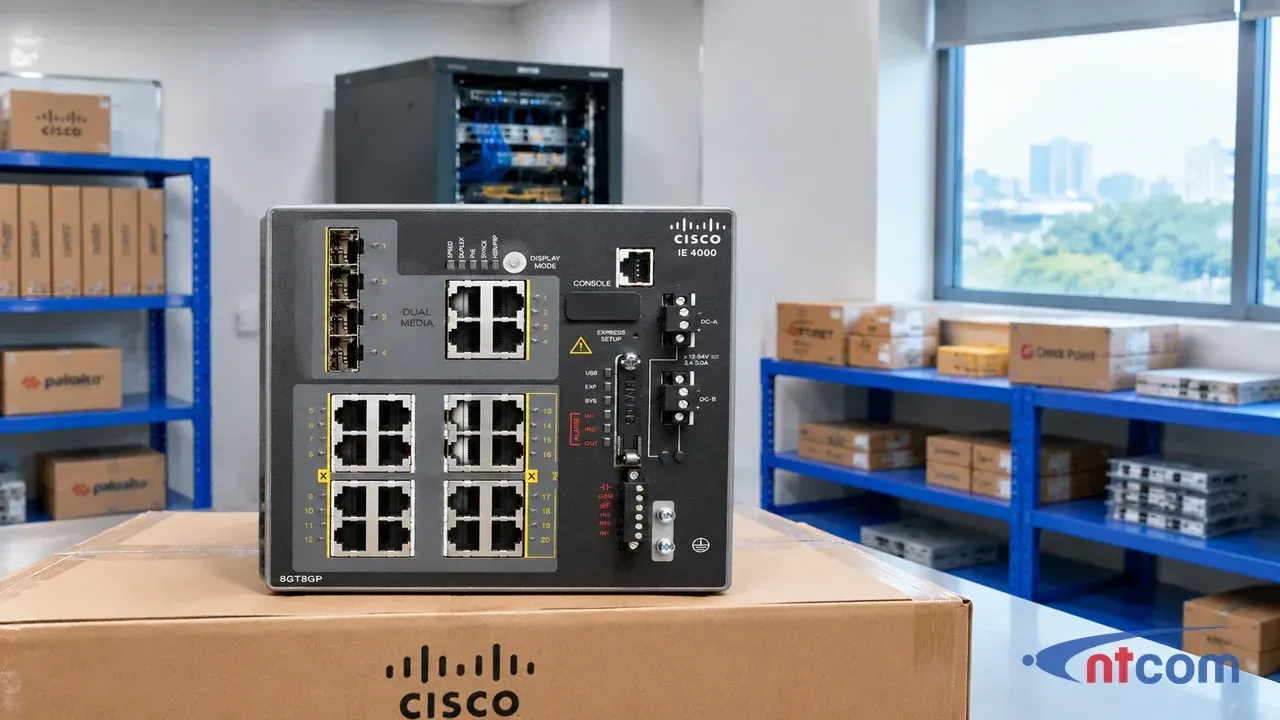 Cisco IE-4000-8GT8GP4G-E tại phòng lab NTCOM (ảnh minh hoạ)