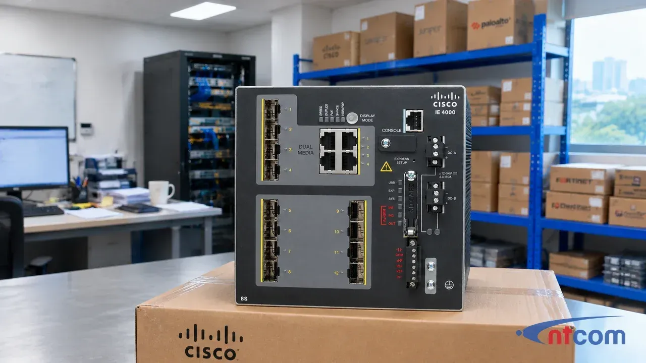 Cisco IE-4000-8S4G-E tại phòng lab NTCOM (ảnh minh hoạ)