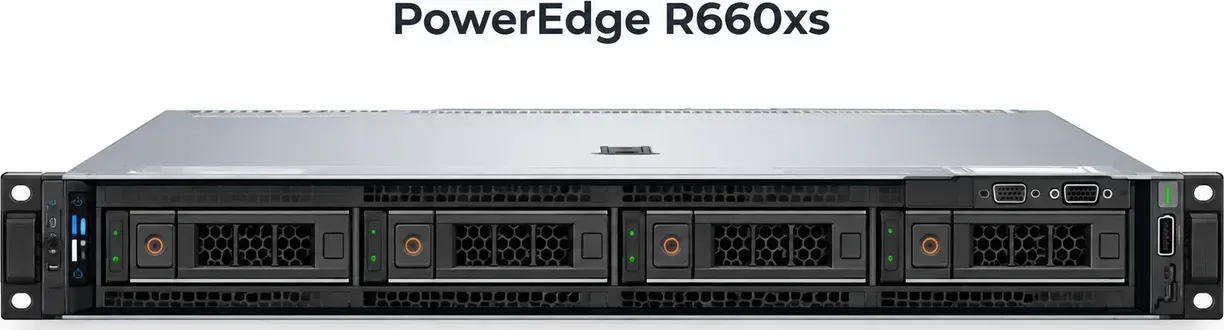 Hình vector mặt trước Dell PowerEdge R660xs (ảnh minh hoạ)