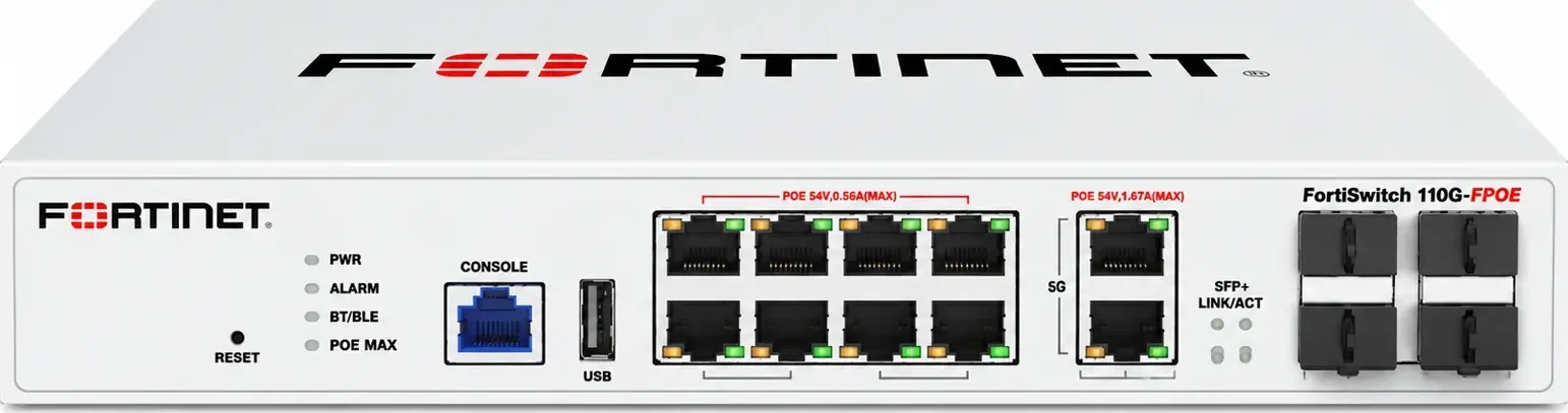 Hình vector mặt trước Fortinet FS-110G-FPOE (ảnh minh hoạ)