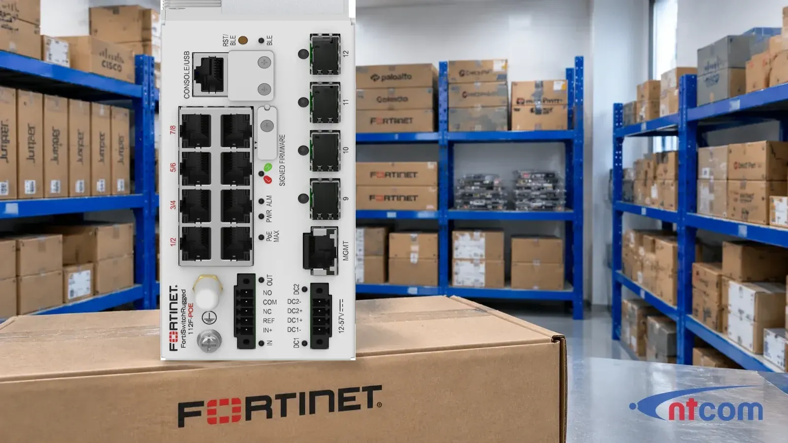 Fortinet FSR-112F-POE tại văn phòng NTCOM (ảnh minh hoạ)