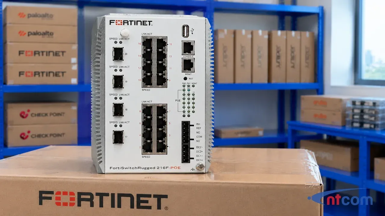 Fortinet FSR-216F-POE tại văn phòng NTCOM (ảnh minh hoạ)