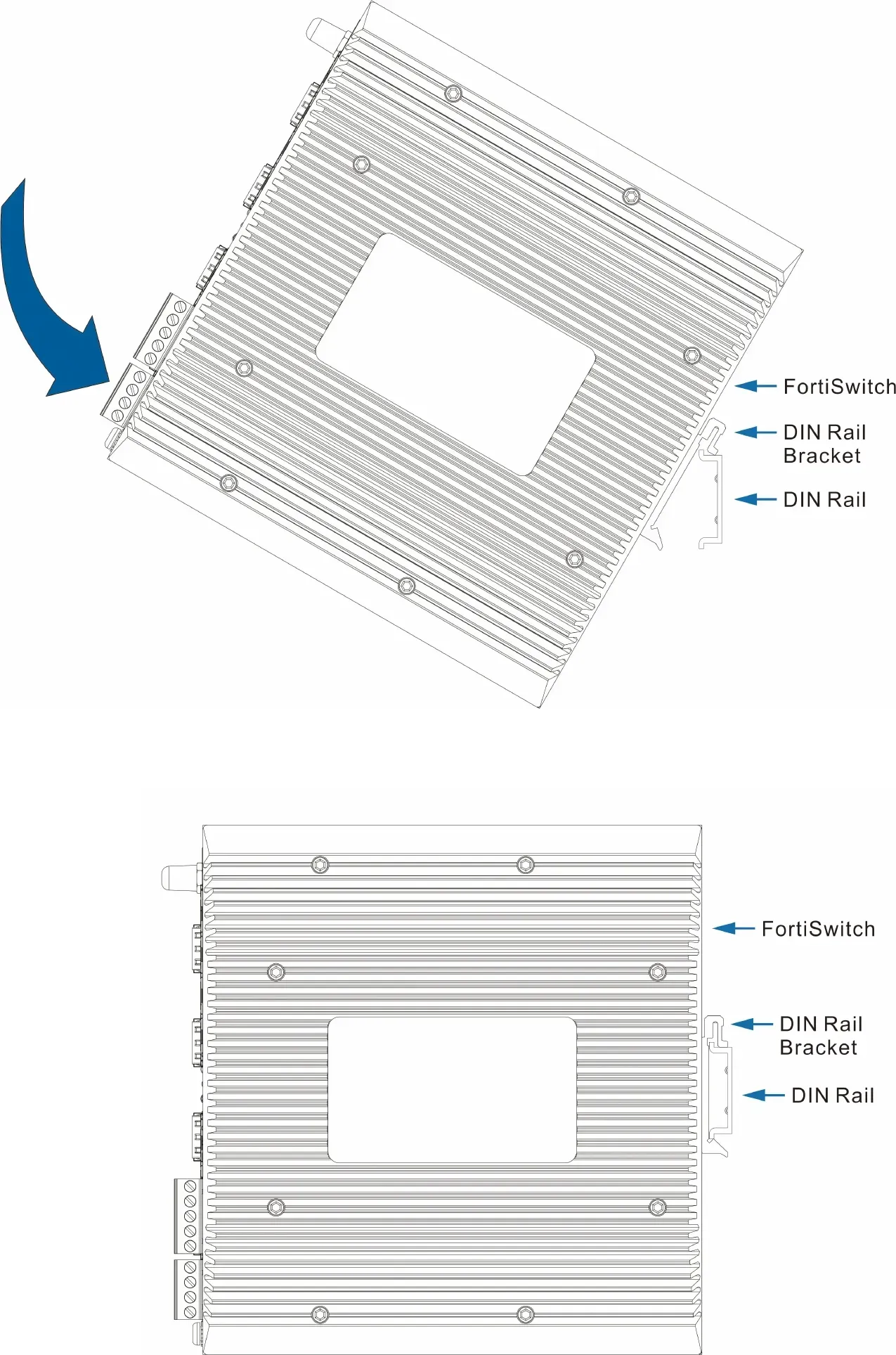 Fortinet FSR-216F-POE ngàm gắn thanh ray DIN-Rail (hình chính hãng)