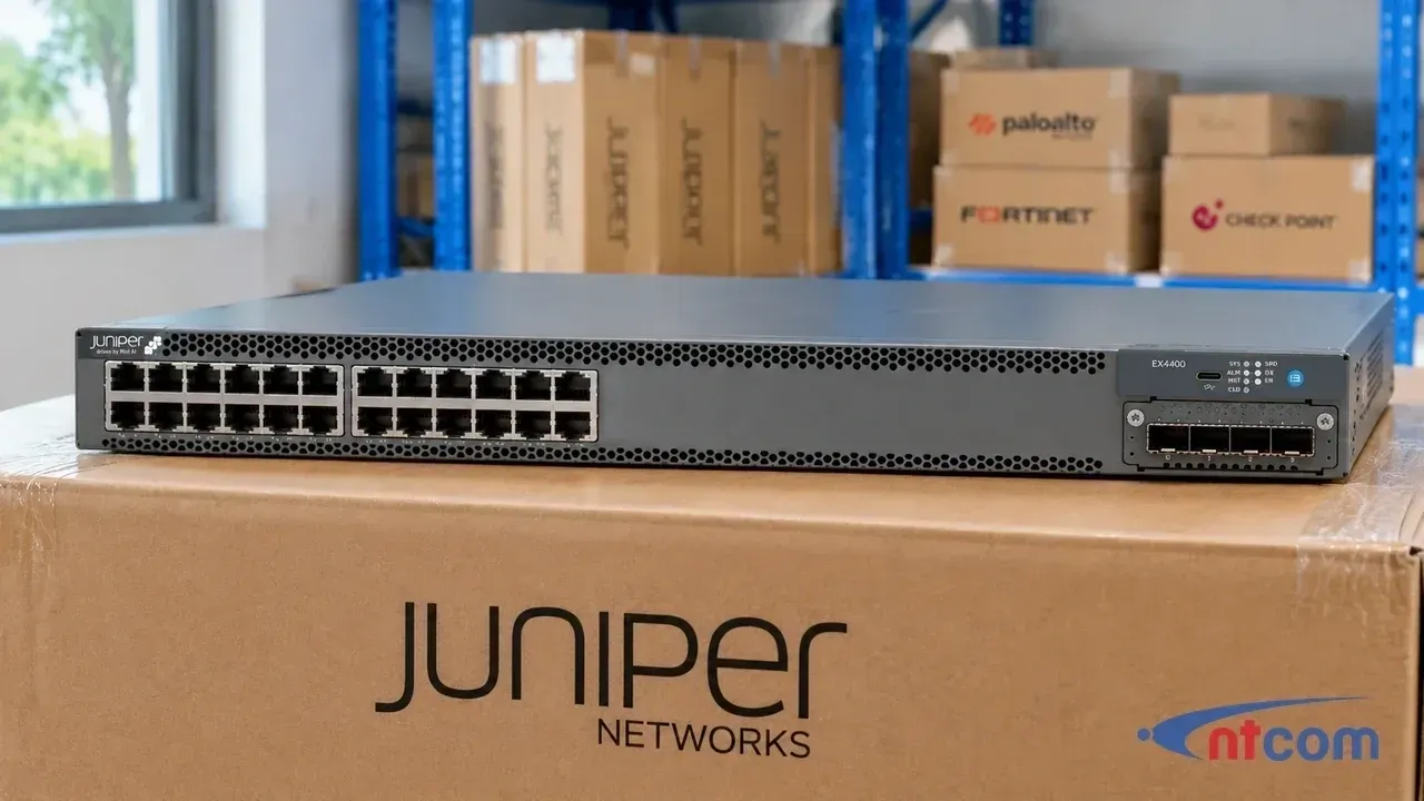 Juniper EX4400-24T-DC-AFI tại văn phòng NTCOM (ảnh minh hoạ)