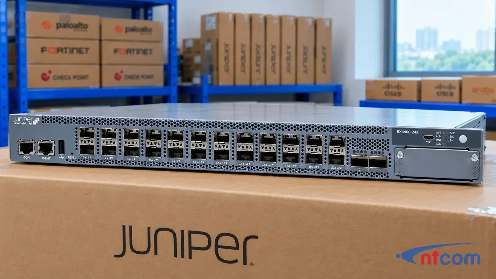 Juniper EX4400-24X-AFI tại văn phòng NTCOM (ảnh minh hoạ)