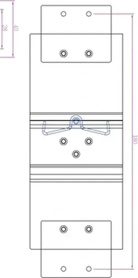 PLANET IGS-4215-8T4X mặt sau: gá DIN-rail và ngàm gắn thanh ray công nghiệp (bản vẽ kỹ thuật chính hãng)